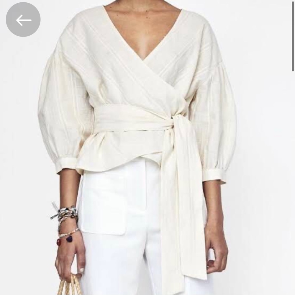 Zara linen blend top